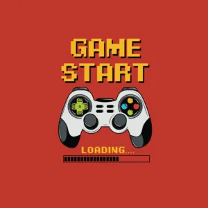 Control de videojuego con barra de carga y texto 'Game Start'